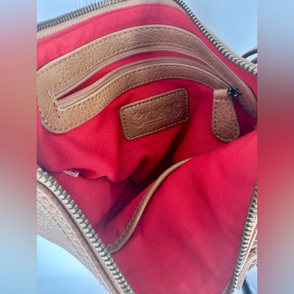 Carlos Santana Crossbody Bag Fringe Tan Brown Purse W/ Chain Strap New - Picture 5 of 7